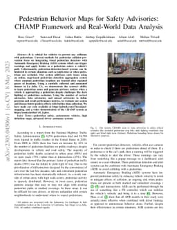 Pedestrian Behavior Maps for Safety Advisories: CHAMP Framework and
  Real-World Data Analysis