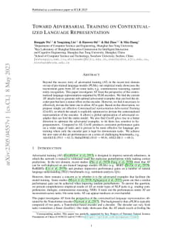 Toward Adversarial Training on Contextualized Language Representation