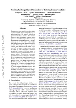 Boosting Radiology Report Generation by Infusing Comparison Prior