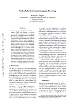 Putting Natural in Natural Language Processing