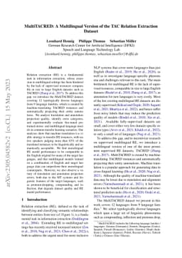 MultiTACRED: A Multilingual Version of the TAC Relation Extraction
  Dataset
