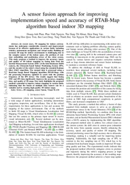 A sensor fusion approach for improving implementation speed and accuracy
  of RTAB-Map algorithm based indoor 3D mapping