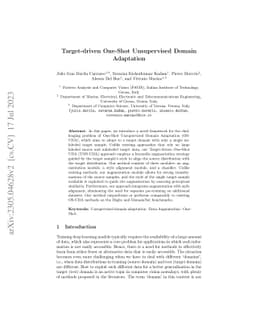 Target-driven One-Shot Unsupervised Domain Adaptation