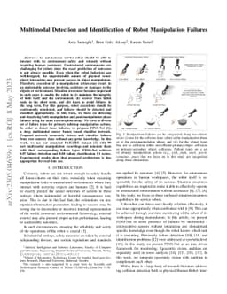 Multimodal Detection and Identification of Robot Manipulation Failures