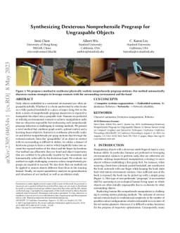 Synthesize Dexterous Nonprehensile Pregrasp for Ungraspable Objects