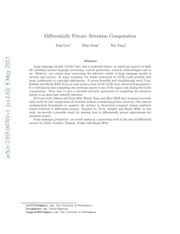 Differentially Private Attention Computation