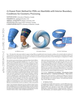 A Closest Point Method for Surface PDEs with Interior Boundary
  Conditions for Geometry Processing