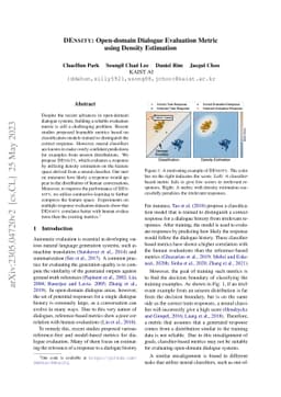 DEnsity: Open-domain Dialogue Evaluation Metric using Density Estimation
