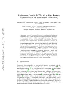 Explainable Parallel RCNN with Novel Feature Representation for Time
  Series Forecasting
