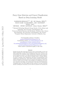 Fuzzy Gene Selection and Cancer Classification Based on Deep Learning
  Model