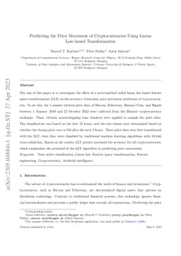 Predicting the Price Movement of Cryptocurrencies Using Linear Law-based
  Transformation