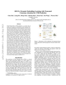 DELTA: Dynamic Embedding Learning with Truncated Conscious Attention for
  CTR Prediction