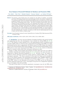 Error Analysis of Kernel/GP Methods for Nonlinear and Parametric PDEs