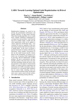 LABO: Towards Learning Optimal Label Regularization via Bi-level
  Optimization