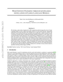 Web Content Filtering through knowledge distillation of Large Language
  Models