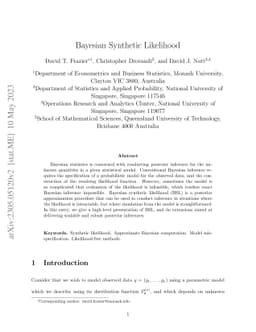 Bayesian Synthetic Likelihood