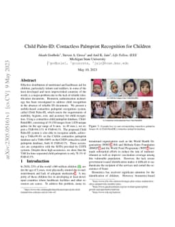 Child Palm-ID: Contactless Palmprint Recognition for Children