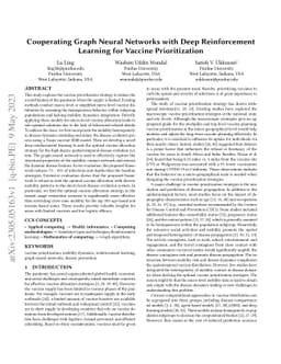 Cooperating Graph Neural Networks with Deep Reinforcement Learning for
  Vaccine Prioritization