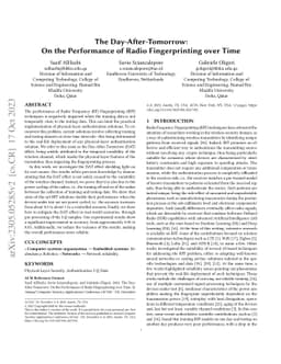 The Day-After-Tomorrow: On the Performance of Radio Fingerprinting over
  Time
