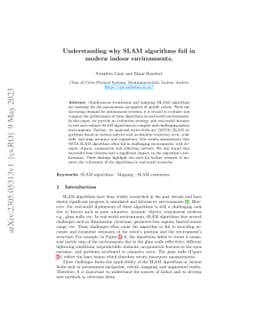 Understanding why SLAM algorithms fail in modern indoor environments