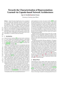 Towards the Characterization of Representations Learned via
  Capsule-based Network Architectures