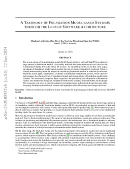 A Taxonomy of Foundation Model based Systems through the Lens of
  Software Architecture