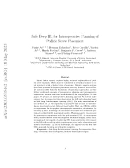 Safe Deep RL for Intraoperative Planning of Pedicle Screw Placement