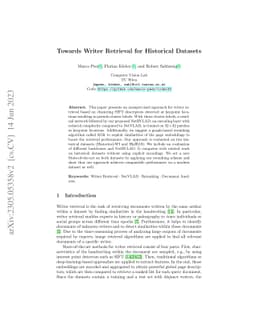 Towards Writer Retrieval for Historical Datasets