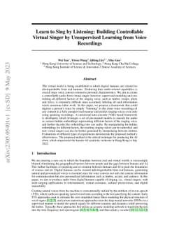 Learn to Sing by Listening: Building Controllable Virtual Singer by
  Unsupervised Learning from Voice Recordings