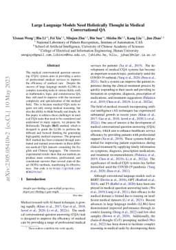 Large Language Models Need Holistically Thought in Medical
  Conversational QA
