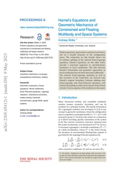 Hamel's Equations and Geometric Mechanics of Constrained and Floating
  Multibody and Space Systems