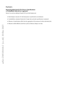 Measuring Rule-based LTLf Process Specifications: A Probabilistic
  Data-driven Approach