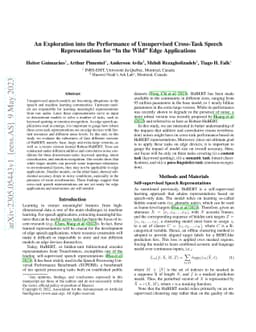 An Exploration into the Performance of Unsupervised Cross-Task Speech
  Representations for "In the Wild'' Edge Applications