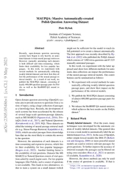 MAUPQA: Massive Automatically-created Polish Question Answering Dataset