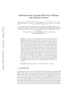 Self-Supervised Anomaly Detection of Rogue Soil Moisture Sensors