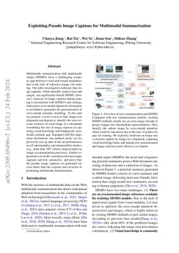 Exploiting Pseudo Image Captions for Multimodal Summarization