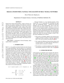 SkelEx and BoundEx: Natural Visualization of ReLU Neural Networks