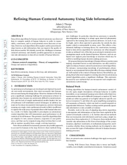 Refining Human-Centered Autonomy Using Side Information