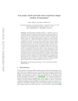 Can point cloud networks learn statistical shape models of anatomies?