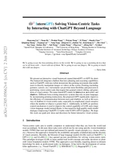 InternGPT: Solving Vision-Centric Tasks by Interacting with ChatGPT
  Beyond Language