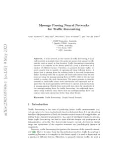 Message Passing Neural Networks for Traffic Forecasting