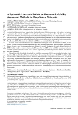 A Systematic Literature Review on Hardware Reliability Assessment
  Methods for Deep Neural Networks