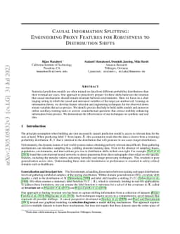 Causal Information Splitting: Engineering Proxy Features for Robustness
  to Distribution Shifts