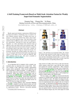 A Self-Training Framework Based on Multi-Scale Attention Fusion for
  Weakly Supervised Semantic Segmentation
