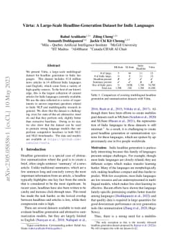 Vārta: A Large-Scale Headline-Generation Dataset for Indic Languages
