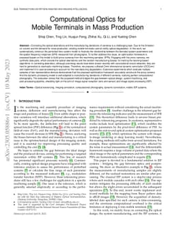 Computational Optics for Mobile Terminals in Mass Production