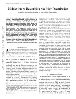 Mobile Image Restoration via Prior Quantization