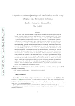 A synchronization-capturing multi-scale solver to the noisy
  integrate-and-fire neuron networks