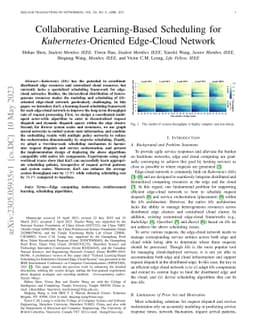 Collaborative Learning-Based Scheduling for Kubernetes-Oriented
  Edge-Cloud Network