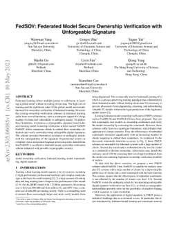 FedSOV: Federated Model Secure Ownership Verification with Unforgeable
  Signature